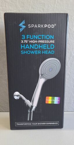 SparkPod High Pressure 3-Function Handheld Shower Head with 5 ft Hose 3.75"