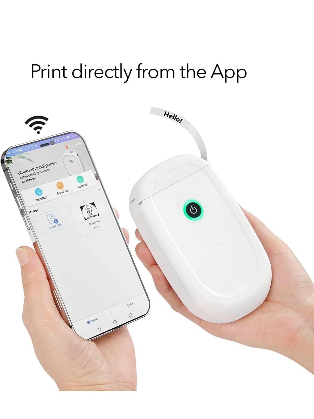 Dartwood Label Maker - Mini Portable Bluetooth Label Printer Machine (White)