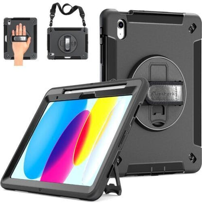 For iPad 10th Generation 10.9" 2022 Case Heavy Duty Rotating Stand Rugged C