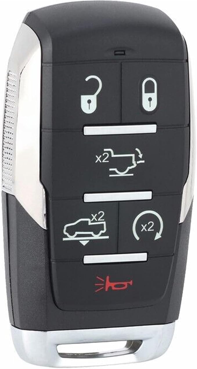 Keyless Entry Remote Key Fob, Alliskeys Replacement Proximity Smart Key Compatible with Dodge RAM 1500 Pickup 2019-2022 OHT-4882056 4A/433.92MHz 6-Button(U/L/RS/AS/TG/P)