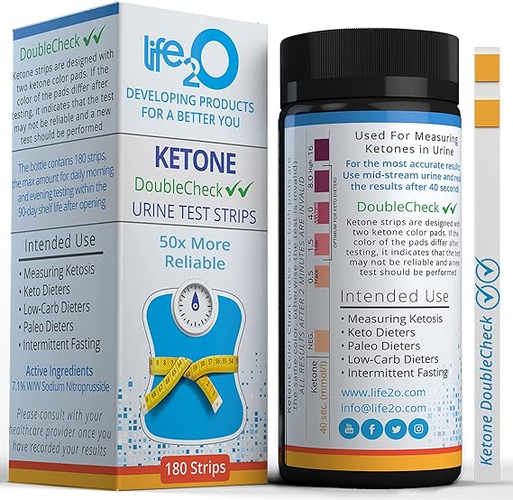 ife2O Doublecheck Ketone Test Strips 180ct 50x More Dependable Keto Test