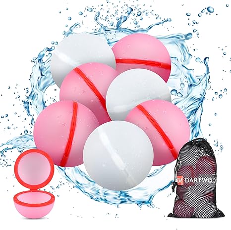 Dartwood Reusable Water Balloons - Magnetic, Self-Sealing, Reusable Water Balloons for Kids (12 Pack)